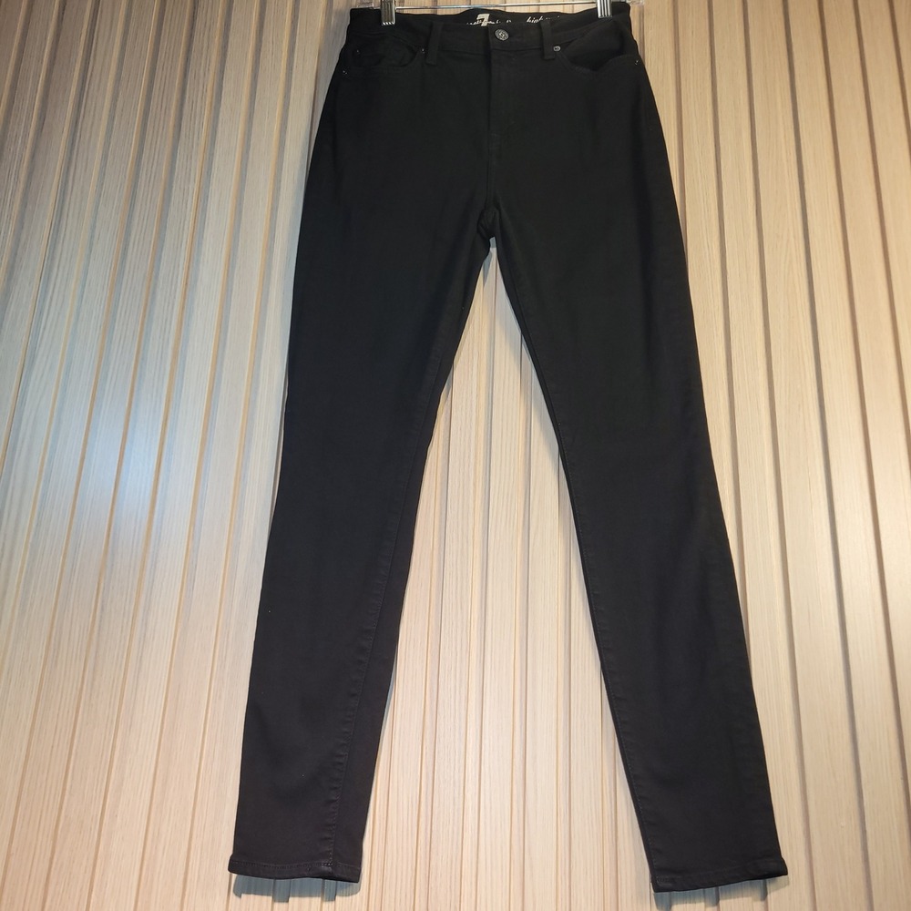 7 For All Mankind High Waist Ankle Gwenevere Skinny Jeans Black Size 27